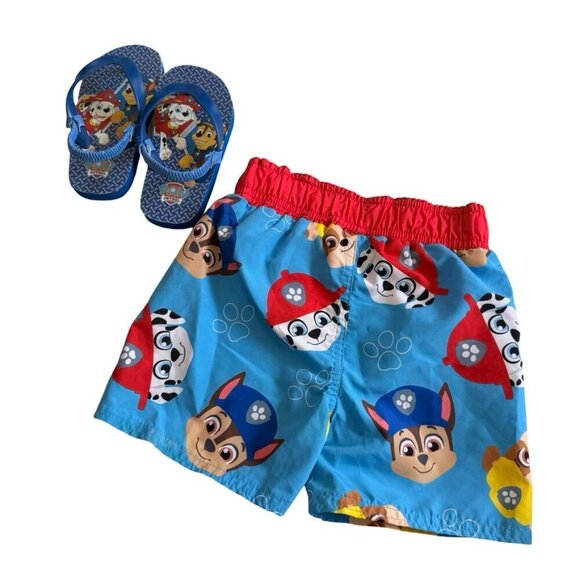 Paw Patrol Other - Paw Patrol Swim Shorts and Flip Flops Set